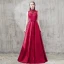 Chic / Beautiful Evening Dresses  2017 A-Line / Princess Beading Crystal Backless High Neck Sleeveless Floor-Length / Long Formal Dresses
