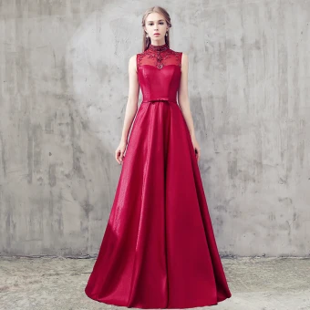Hermoso Vestidos De Noche 2017 A Line Princess Rebordear Crystal Sin Espalda Cuello Alto Sin Mangas Largos Vestidos Formales