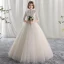 Schöne Ballkleid Brautkleider / Hochzeitskleider 2017 Spitze Blumen Stehkragen Rückenfreies 1/2 Ärmel Lange Hochzeit