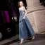 Scintillantes Océan Bleu Robe De Soirée 2018 Princesse Appliques En Dentelle Fleur Perlage Perle Paillettes Ceinture Encolure Dégagée Dos Nu Sans Manches Longue Robe De Ceremonie