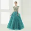 Luxury / Gorgeous Prom Dresses 2017 Ball Gown Lace Flower Pearl Sequins Scoop Neck Floor-Length / Long Sleeveless Formal Dresses