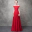 Chic / Beautiful Red Evening Dresses  2017 A-Line / Princess Off-The-Shoulder Backless Sleeveless Floor-Length / Long Formal Dresses