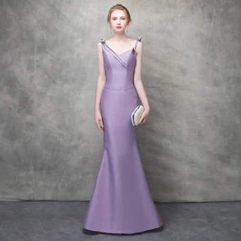 Elegante Lavendel Avondjurken 2017 Trompet Zeemeermin Strik Kristal Rhinestone Spaghettibandjes Ruglooze Mouwloos Enkellange Gelegenheid Jurken