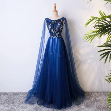 Chic Beautiful Royal Blue Evening Dresses 2017 A Line Princess Lace Flower Crystal Beading Scoop Neck Backless Sleeveless Floor Length Long Formal Dresses