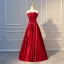 Simple Bordeaux Robe De Soirée 2018 Princesse Volants Bustier Sans Manches Dos Nu Longue Robe De Ceremonie