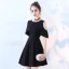 Chic / Beautiful Black Party Dresses 2017 A-Line / Princess Scoop Neck Strapless Sleeveless Short Formal Dresses