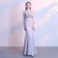 Chic / Belle Argenté Robe De Soirée 2017 Trompette / Sirène En Dentelle Encolure Dégagée 3/4 Manches Longue Robe De Ceremonie
