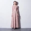 Chic / Belle Rougissant Rose Robe De Soirée 2017 Princesse Encolure Dégagée 3/4 Manches Longueur Cheville Robe De Ceremonie