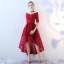 Chic / Belle Noir Robe De Cocktail 2017 Princesse Dentelle V-Cou Dos Nu Manches Courtes Asymétrique Robe De Ceremonie
