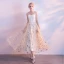 Élégant Champagne de retour Robe De Graduation 2017 Princesse Étoile V-Cou Dos Nu Sans Manches Thé Longueur Robe De Ceremonie