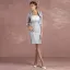 Chic / Beautiful Silver 2 Piece Mother Of The Bride Dresses 2018 Strapless 1/2 Sleeves Knee-Length Wedding Party Dresses