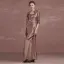 Chic / Beautiful Brown Mother Of The Bride Dresses 2018 A-Line / Princess Crystal Sequins Strapless 1/2 Sleeves Ankle Length Wedding Party Dresses