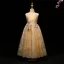 Chic / Beautiful Champagne Flower Girl Dresses 2017 A-Line / Princess Lace Appliques Pearl Sequins Scoop Neck Backless Sleeveless Ankle Length Wedding Party Dresses