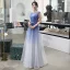 Modern / Fashion Gradient-Color Evening Dresses  2018 A-Line / Princess Metal Sash Sequins Scoop Neck Backless Sleeveless Floor-Length / Long Formal Dresses