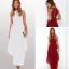 Simple Désinvolte Bordeaux Robes longues 2018 Princesse Dos Nu Encolure Dégagée Sans Manches Longueur Cheville Vêtements Femme