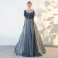 Elegant Prom Dresses 2018 A-Line / Princess Star Backless Square Neckline Short Sleeve Floor-Length / Long Formal Dresses