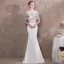 Elegant Ivory Evening Dresses  2018 Trumpet / Mermaid Beading Scoop Neck Sleeveless Court Train Formal Dresses