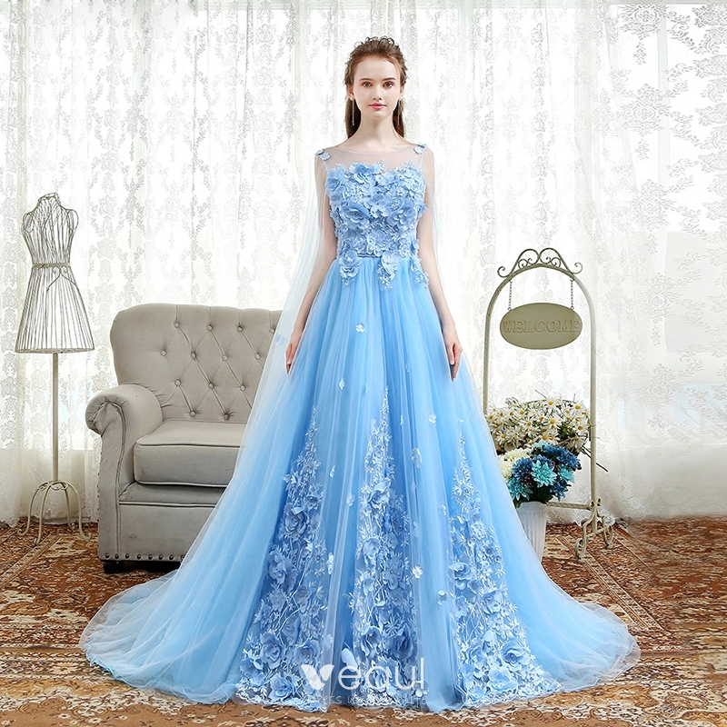 Sky blue prom dresses 2018 discount