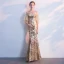 Sparkly Evening Dresses  2018 Trumpet / Mermaid Sequins Scoop Neck Backless 1/2 Sleeves Ankle Length Formal Dresses