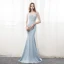 Chic / Beautiful Evening Dresses  2018 Trumpet / Mermaid Beading Tassel V-Neck Backless Short Sleeve Floor-Length / Long Formal Dresses