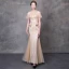 Chic / Belle Robe De Soirée 2018 Trompette / Sirène Appliques Cristal Col Haut Dos Nu Manches Courtes Longue Robe De Ceremonie