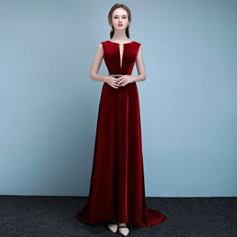 Chic Belle Robe De Soirée 2017 Empire Ceinture Encolure Dégagée Dos Nu Sans Manches Longue Robe De Ceremonie
