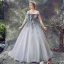 Elegant Lavender Prom Dresses 2018 Ball Gown Appliques Bow Off-The-Shoulder Backless Sleeveless Court Train Formal Dresses