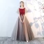 Elegante Grau Ballkleider 2018 A Linie Mit Spitze Applikationen Kristall Rundhalsausschnitt Rückenfreies Kurze Ärmel Lange Festliche Kleider