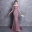 Chic / Belle Robe De Soirée 2018 Trompette / Sirène De l'épaule Dos Nu 1/2 Manches Train De Balayage Robe De Ceremonie