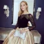 Elegant Champagne Evening Dresses  2018 A-Line / Princess Lace Flower Sequins Bow Scoop Neck Backless Long Sleeve Floor-Length / Long Formal Dresses