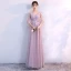 Chic / Beautiful Bridesmaid Dresses 2018 A-Line / Princess Appliques Beading Sash V-Neck Backless 1/2 Sleeves Floor-Length / Long Wedding Party Dresses