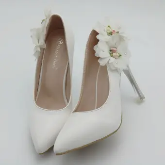 Chic Beautiful White Dating Pumps 2018 Appliques 9 Cm Stiletto Heels Pointed Toe Pumps