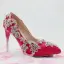 Chic / Beautiful Fuchsia Evening Party Pumps 2018 Rhinestone 8 cm Stiletto Heels Pointed Toe Pumps