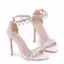 Moderne / Mode Blanche Soirée Sandales Femme 2018 Faux Diamant Bride Cheville 11 cm Talons Aiguilles Peep Toes / Bout Ouvert Sandales