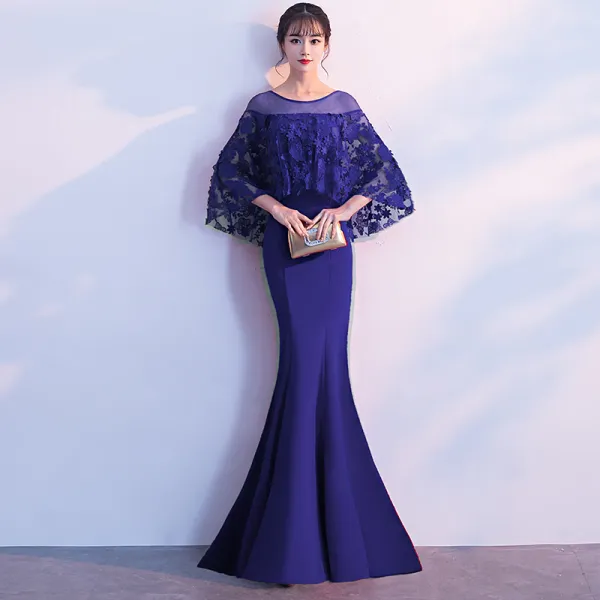 Elegant Evening Dresses 2018 Trumpet / Mermaid Lace Flower With Shawl ...