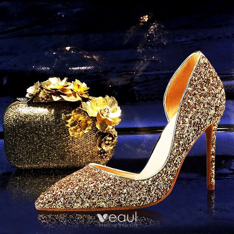Talons dorés paillettes online