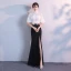 Chic / Beautiful Evening Dresses  2018 Empire Metal Sash Lace Tassel High Neck 1/2 Sleeves Floor-Length / Long Formal Dresses
