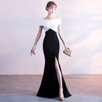 Sexy Robe De Soirée 2018 Trompette Sirène Dos Nu De L Épaule Manches Courtes Longue Robe De Ceremonie