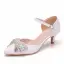 Chic / Beautiful White Casual Womens Shoes 2018 Buckle Rhinestone Bow 5 cm Stiletto Heels Pointed Toe High Heels