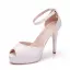 Modest / Simple White Casual Womens Shoes 2018 Ankle Strap 11 cm Stiletto Heels Open / Peep Toe High Heels