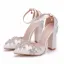 Modern / Fashion White Wedding Shoes 2018 Rhinestone Ankle Strap 10 cm Thick Heels Pointed Toe Wedding High Heels