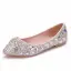 Scintillantes Argenté Chaussure De Mariée 2018 Cristal Faux Diamant À Bout Pointu Plate Mariage