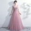 Elegant Prom Dresses 2018 A-Line / Princess Lace Flower Scoop Neck Backless Sleeveless Floor-Length / Long Formal Dresses