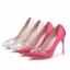 Chic / Beautiful White Wedding Shoes 2018 Rhinestone 10 cm Stiletto Heels Pointed Toe Wedding Pumps