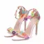 Amazing / Unique Multi-Colors Outdoor / Garden Womens Shoes 2018 Lace Flower Ankle Strap 6 cm Stiletto Heels Open / Peep Toe High Heels