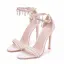 Charmant Weiß Brautschuhe 2018 Perle Strass Quaste Knöchelriemen 11 cm Stilettos Peeptoes Hochzeit Hochhackige