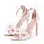 Schöne Weiß Brautschuhe 2018 Applikationen Strass Knöchelriemen 11 cm Stilettos Peeptoes Hochzeit Hochhackige