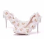 Elegant White Wedding Shoes 2018 Appliques Rhinestone 9 cm Stiletto Heels Pointed Toe Wedding Pumps