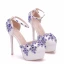 Chic / Beautiful Royal Blue Wedding Shoes 2018 Rhinestone 14 cm Stiletto Heels Round Toe Wedding High Heels