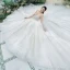 Luxury / Gorgeous High-end White Wedding Dresses 2021 Ball Gown Spaghetti Straps Sequins Sleeveless Backless Royal Train Wedding